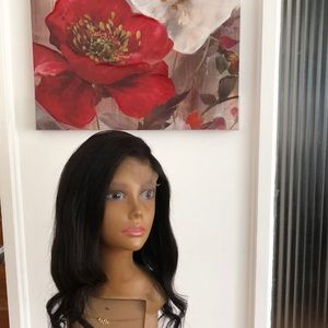16 inch human lace wig with 4x4 closure